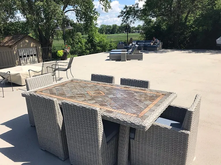 Deck with firepit and grill