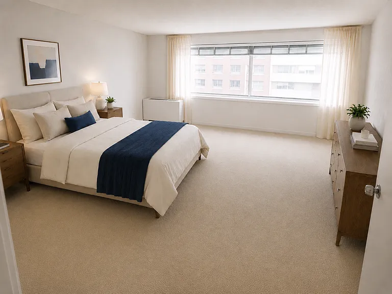 Primary Bedroom- Virtually staged to show possible use & layout of the space.