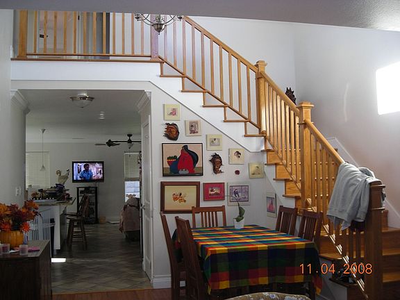 Dining room, looking into kitchen and family room