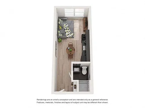 Floor plan Studio B Income Restricted
