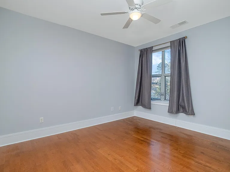 View of the master bedroom from the door leading in