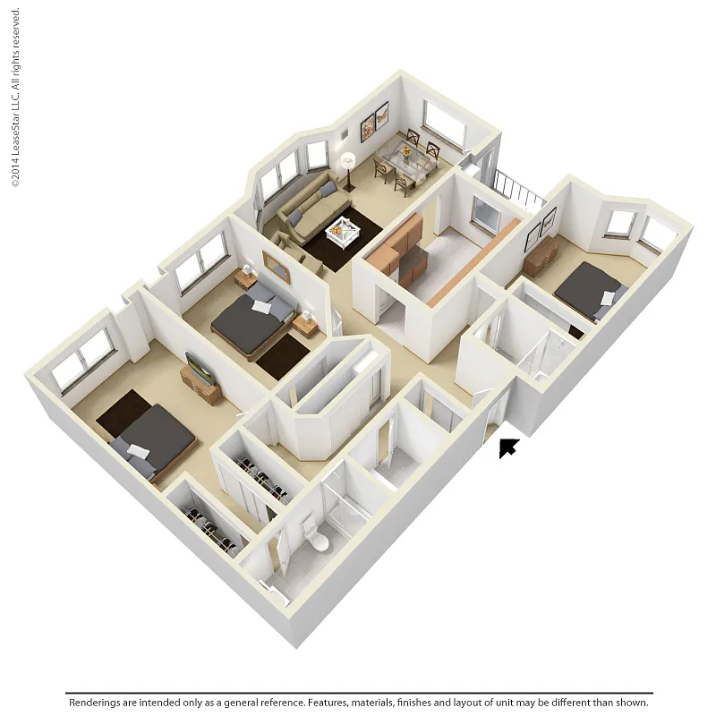 Floor plan 3 Bedroom - C1