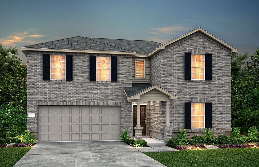 The La Salle, a two-story home with 2-car garage, shown with Home Exterior C