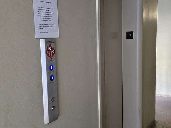 Elevator close to unit