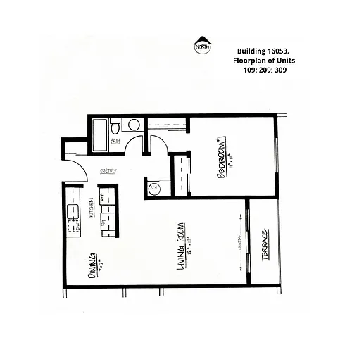 Floor plan One Bedroom - Original