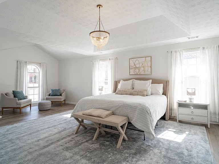 King bed in spacious, lovely bedroom