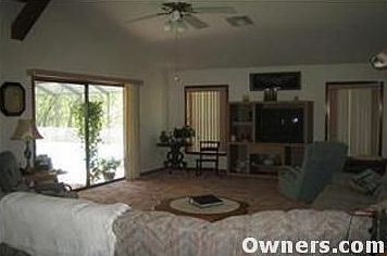 Living room view of pool