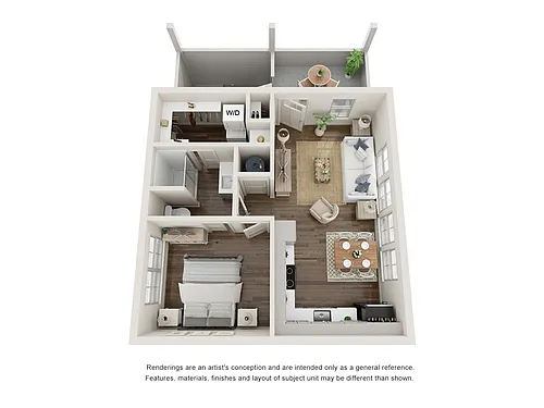 Floor plan 1 Bed Olive Twin