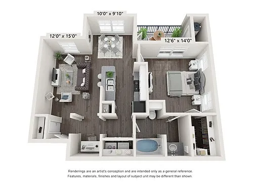 Floor plan A1C Renovated