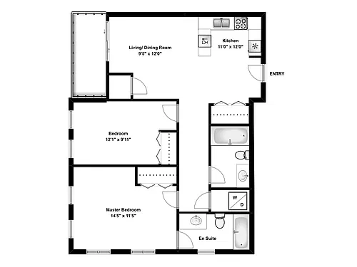 Floor plan 2 Bed 2 Bath E