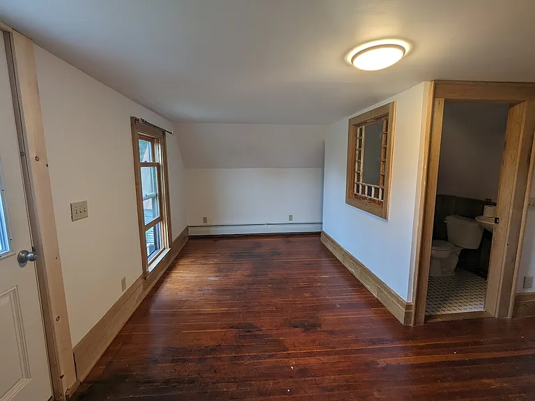 One of the bedrooms on the second floor. This bedroom has an ensuite bathroom.
