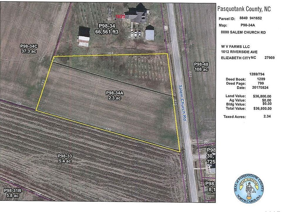 00000 Salem Church Road LOT 1, Elizabeth City, NC 27909 MLS 8107030