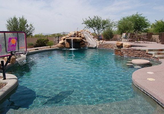 Pool,spa,waterfall,slide,fire-pit