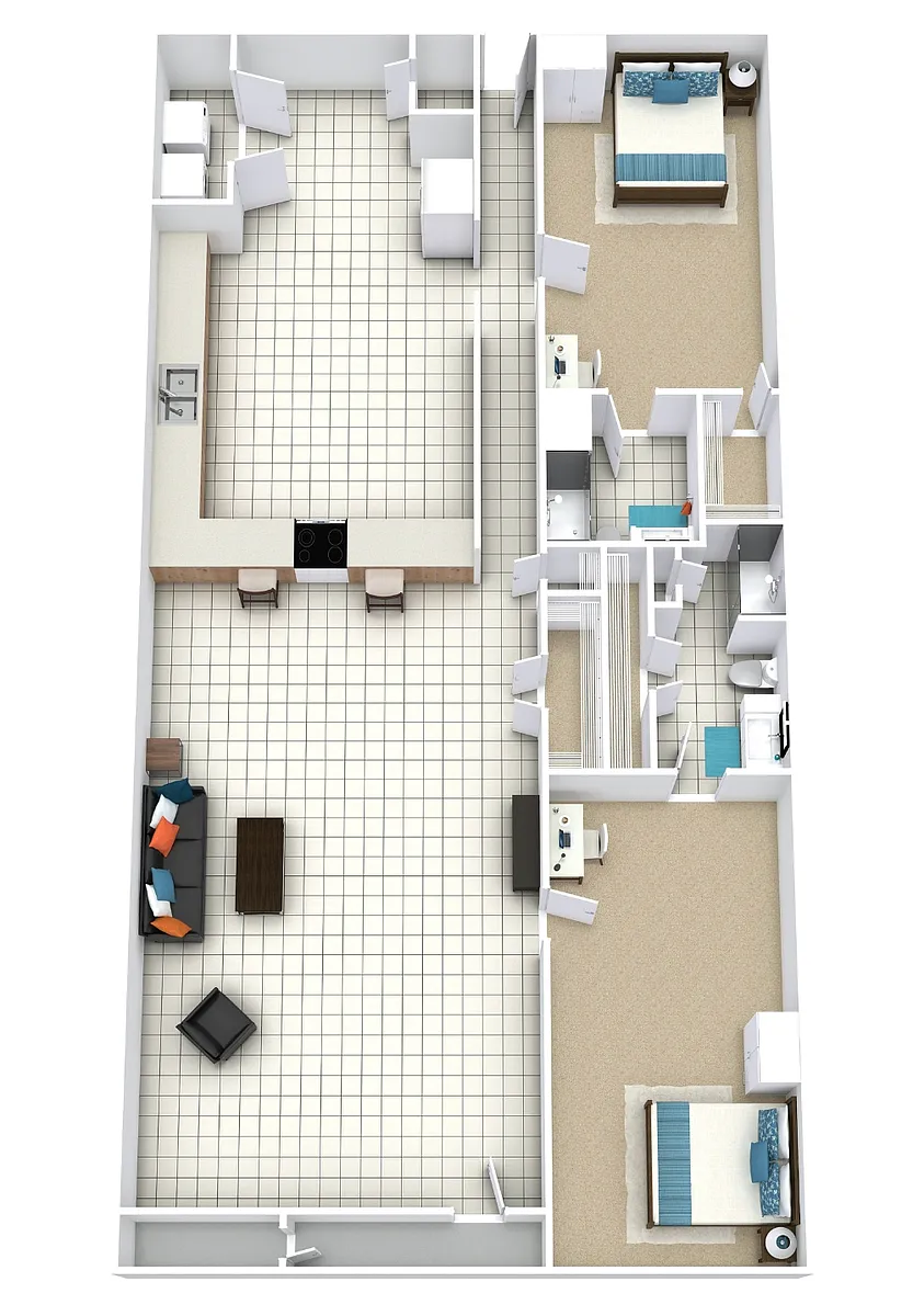 Floor plan Two Bedroom Standard