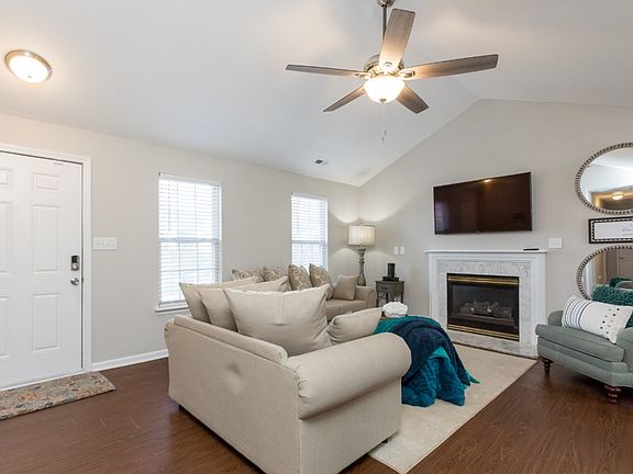 Gathering room with vaulted ceiling.
