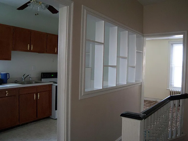 Kitchen and hallway.