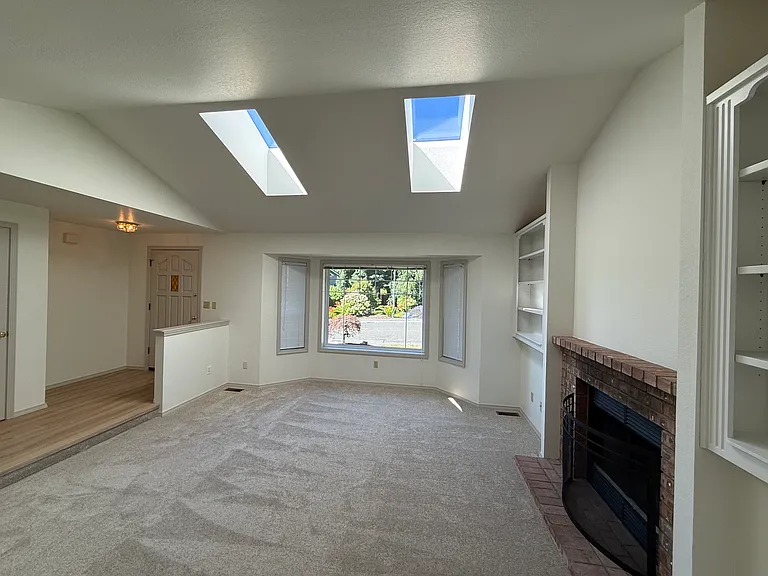 Living room with 2 sky lights