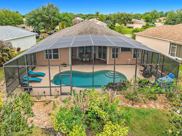 Aerial View of the Spacious Pool Area