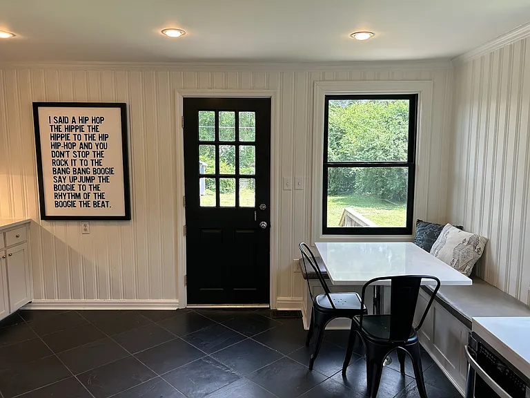 Eat in kitchen with built in storage bench