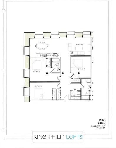 Floor plan 3 BED 2 BATH
