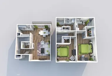 Floor plan 2 Bedroom 2 Bathroom
