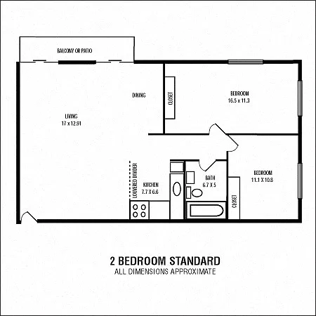 Floor plan 2Bedroom 1Bathroom