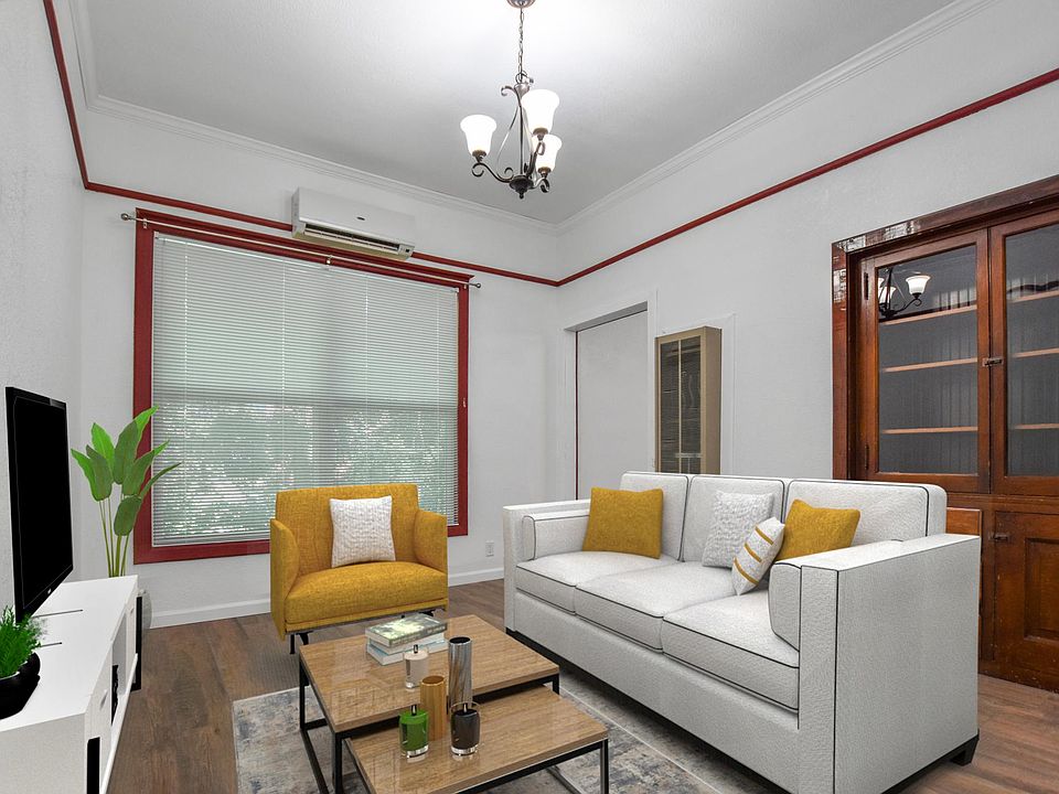 Living room with new hardwood floors and new paint