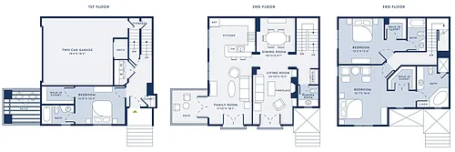 Floor plan 3 Bed/3.5 Bath-Townhouse Garage-TH7706