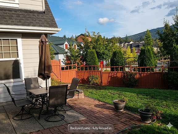 Large fenced backyard