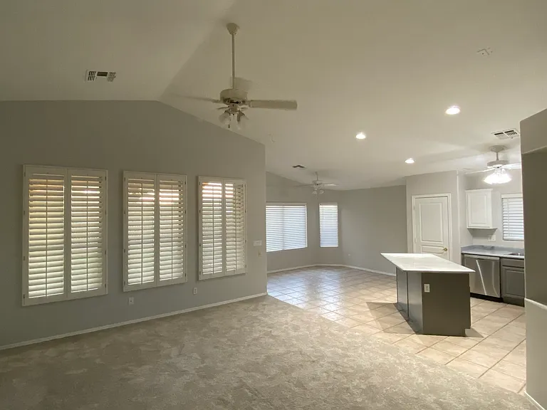 Living room and kitchen from front door