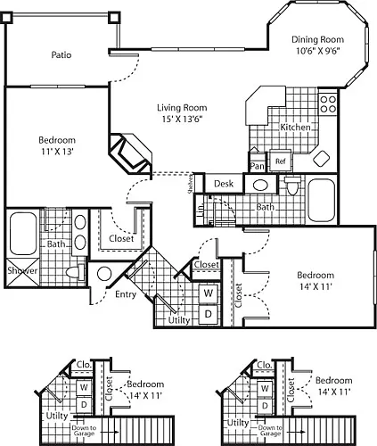 Floor plan Two Bed B-3 - Phase I
