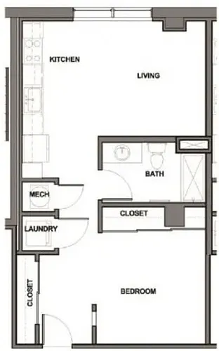 Floor plan Open 1 Bedroom