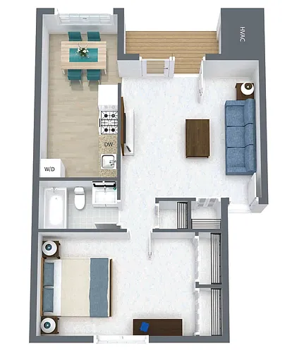 Floor plan 1 Bedroom 1 Bath