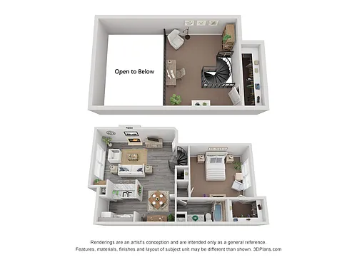 Floor plan 1 Bed 1 Bath Loft Luxury Rehab 926 sq ft