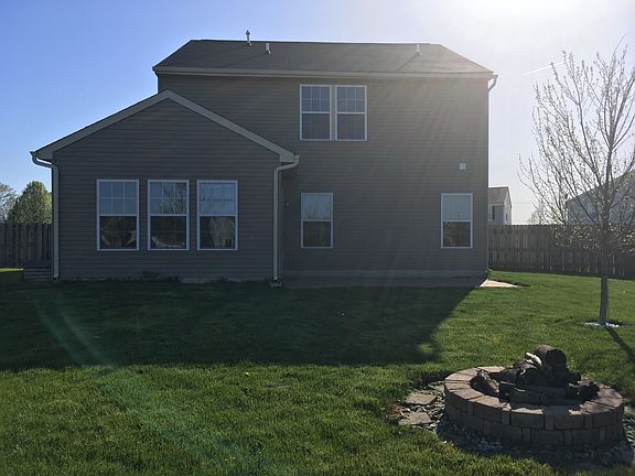 Backyard patio with firepit