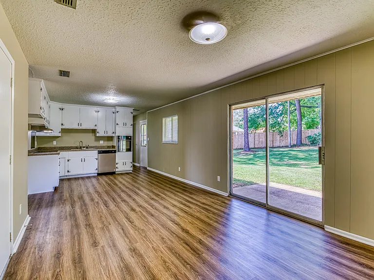 Large kitchen and dining area