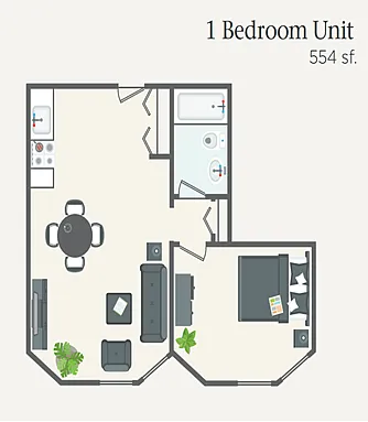 Floor plan 1 Bedroom