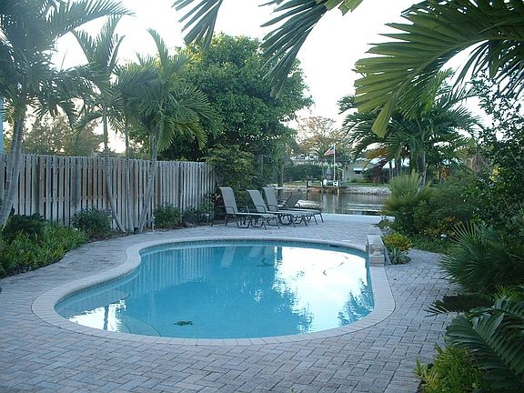 Pool view from house