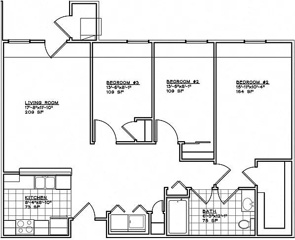 Floor plan 2 Bedroom Unit w/Attached Garage