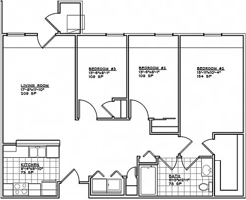 Floor plan 2 Bedroom Unit w/Attached Garage
