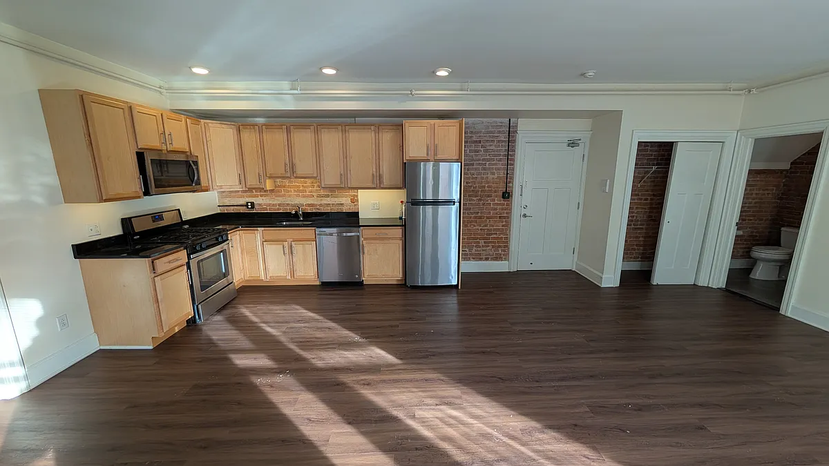 Kitchen, entryway, and large coat closet - 436 Franklin St #3