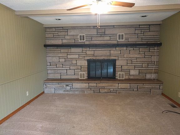 Wood burning fireplace