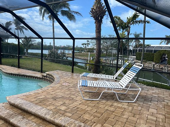 Pool area with sunset views