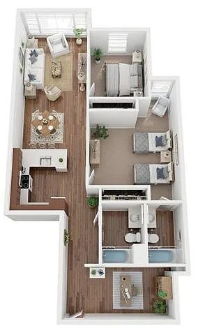 Floor plan 2X2+DEN B2