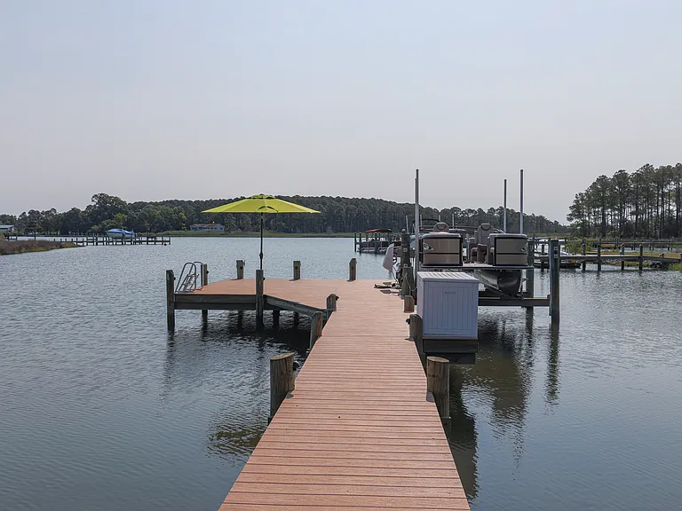 New pier made with pollywood! White box has chairs and a fun sun chill float!