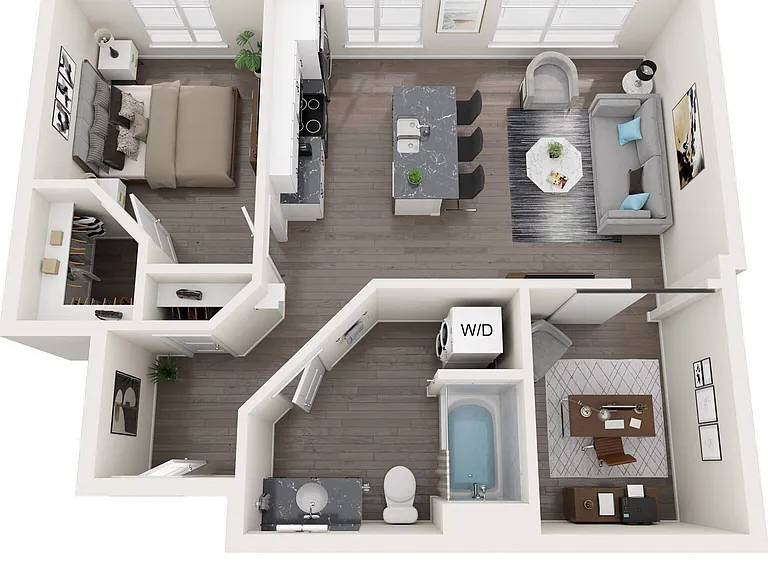 1 Bedroom + Den A floor plan Broadstone Savoie