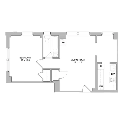 Floor plan 1-Bedroom