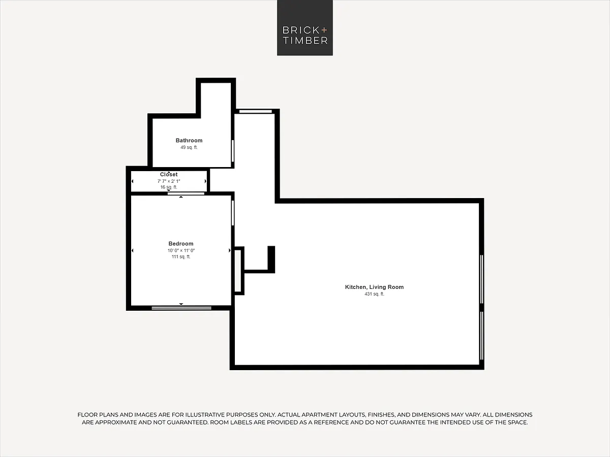 Floor plan 1 Bedroom 1 Bath