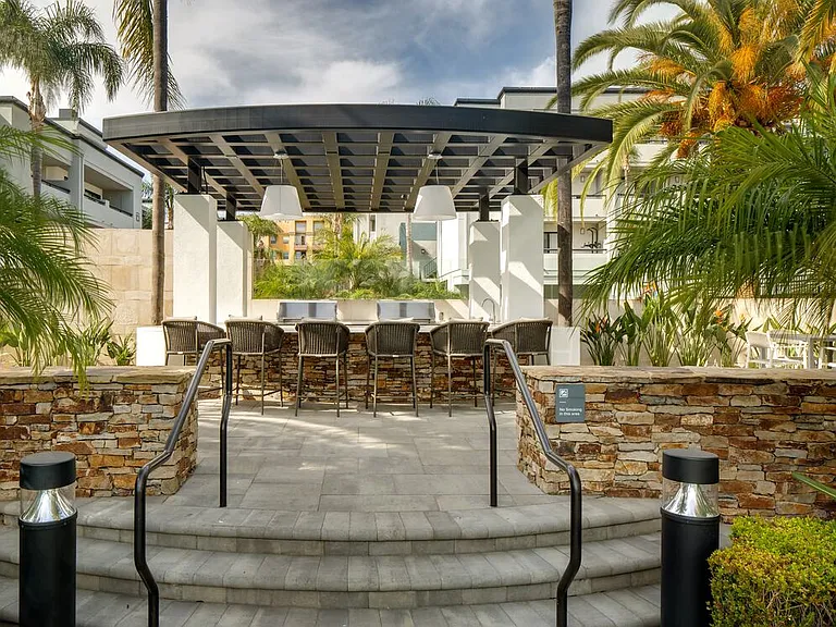 Outdoor kitchen and grill area