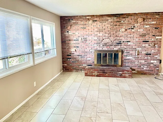 Living room fireplace